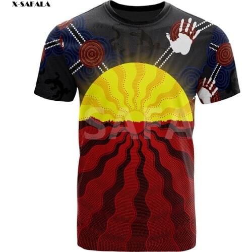 Australia Aboriginal Naidoc Week Sun Painting 3D Fashion All Over Printed Round Neck T-Shirt Men Women Harajuku Casual Tee