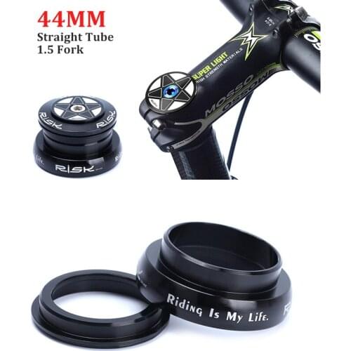 44mm RISK Bicycle Headset 44mm External Bearing Headset Bike Headset for 1.5 Taper Pipe Fork Straight Tube Frame