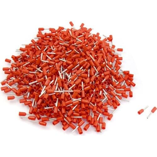 IMC Hot Red PVC Sleeve Insulating Pin Terminals Connector for 19 AWG 1000 Pcs
