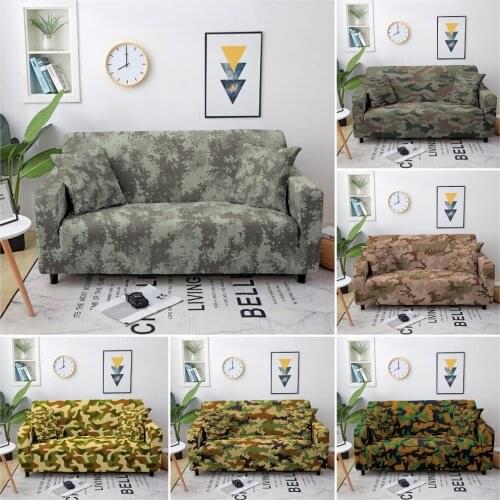 Camouflage Sofa Cover Elastic Stretch Sofa Covers For Living Room All-inclusive Elastic Sofa Slipcover Loveseat Couch Cover