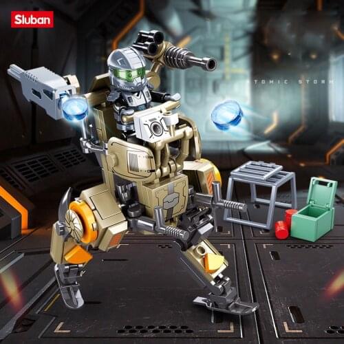 Sluban Storm Warrior Series Mecha Modle Building Block Thunder Fighter/Torment Toy For Childs For Boys Birthday Christmas Gifts