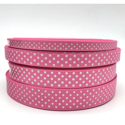 10mm 15mm 20mm 25mm Grosgrain Ribbon Rose Printing Polka Dot Hair Bow Party Christmas Wedding Decoration DIY Gift Wrapping