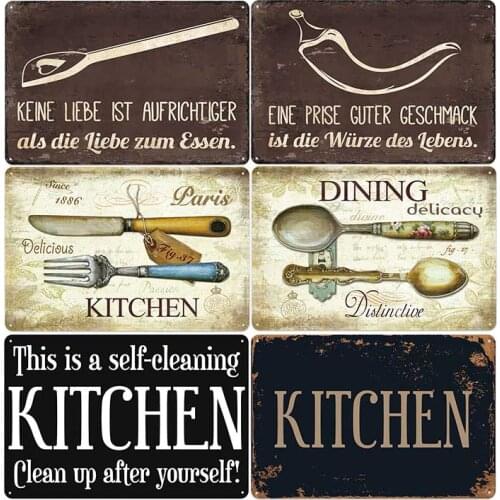 Kitchen Metal Sign Retro Plaque Fast Food Poster Bar Pub Vintage Kitchen Wall Decorative Home Decor 20x30cm