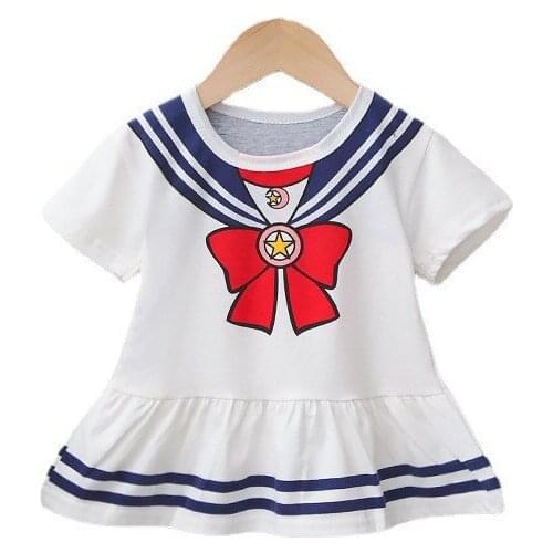 Fashion Children Clothes New Summer Baby Girls Printing Clothing Infant Cute Cotton Dress Toddler Casual Outing Sportswear