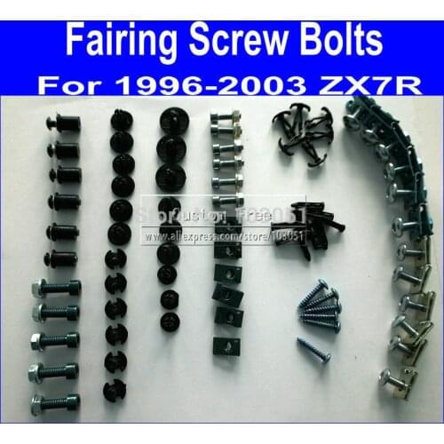 Motorcycle Fairing common screw bolts for KAWASAKI 1996 1997 2001 2003 ZX7R 96-03 ZX 7R aftermarket black fairings bolt sc