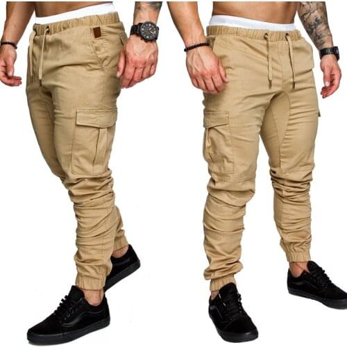 Autumn Mens Pants Hip Hop Harem Joggers Pants 2021 New Elastic Waist Trousers Solid Multi-Pocket Pants Sweatpants Male S-4XL