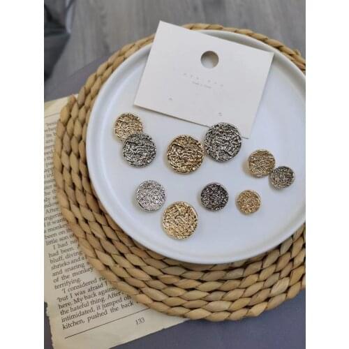 10pcs 15/18/20/23/25 mm golden gold color metal buttons garment coat sewing accessories buttons for clothing crafts