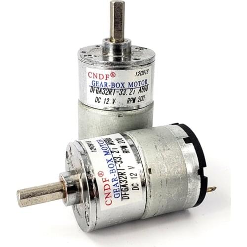 Micro Mini 520 Gear Motor Diameter 32mm DC 6V-12V 9V 200RPM All Metal Gearbox Reducer Speed Reduction Slow Speed DIY Robot Car