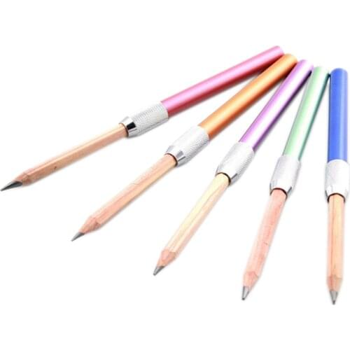 Adjustable Pencil Extender Holder Lengthener Aluminum Alloy School Office Art Writing Tools Stationery Supplies Creative Gift
