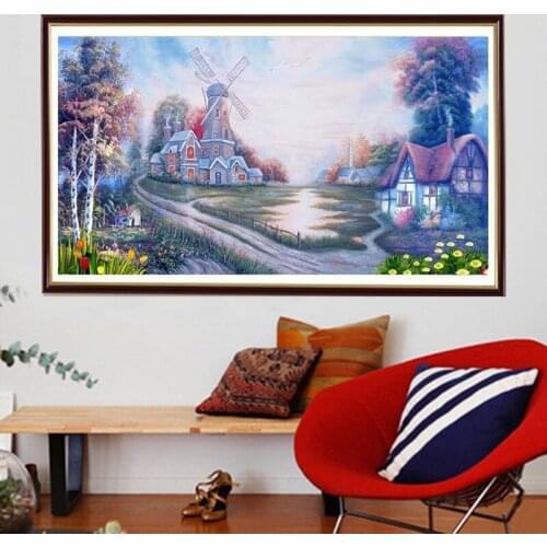 Needlework Diy Diamond Painting Square Drill Full Rhinestone Cross Stitch Pasted Painting Beauty Garden 30cmx50cm Home Decor