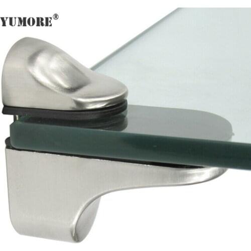 2PCS Glass Shelf Holder Adjustable Glass Clamp Wood/Glass Shelf Bracket Wall Mount Shelf Clamp Clip Furniture Hardware Fittings