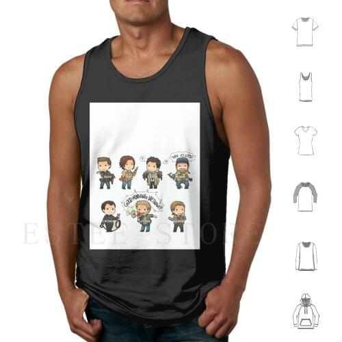 Supernatural Tank Tops Vest Cotton Supernatural Spn Jared Padalecki Jensen Ackles Sam Winchester Dean Winchester