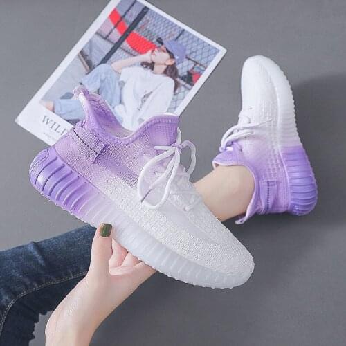 Single Shoes Woman New Gradient Color Female Student Sports Shoes Lightweight Breathable Casual Womens Shoes