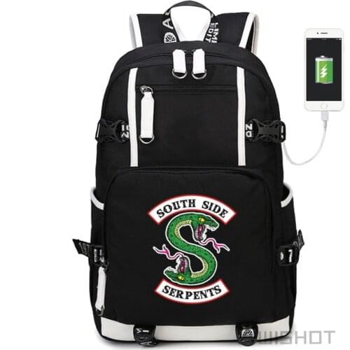 WISHOT Riverdale Backpack Shoulder travel School Bag for teenagers Casual USB Charging Laptop Bags