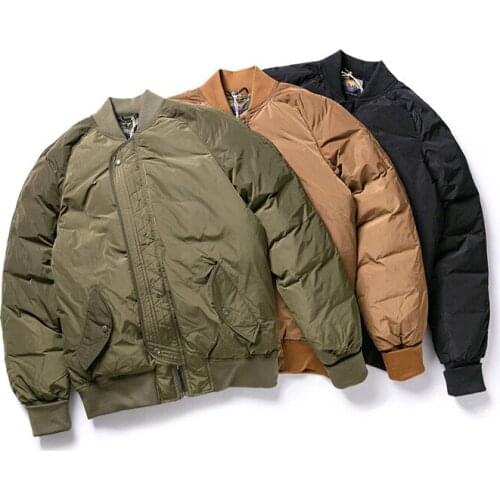 Winter Mens Baseball Collar Down Cotton Padded Jacket Outdoor Camping Lightweight Loose Coat Working Cycling Tooling Cargo Tops