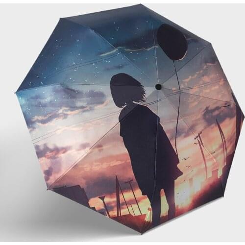 Oil Painting Folding Umbrella Rain Women Teens Sunny And rainy Travel Umbrellas Men Boys Girls Gifts Windproof Paraguas
