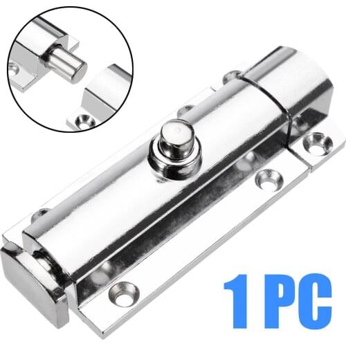 1PC Door Bolt Bathroom Bedroom Home Polished Chrome Zinc Alloy Safety Hardware Automatic Door Press Bolt Lock Size 78*30*23MM