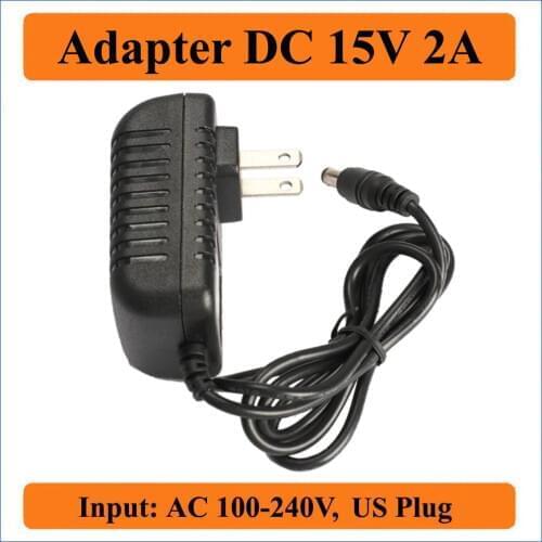 15V 2A US Plug AC DC Adapter AC 100-240V Converter to DC 15V 2000mA 30W AC Wall adapters power supply charger 5.5mm x 2.1-2.5mm