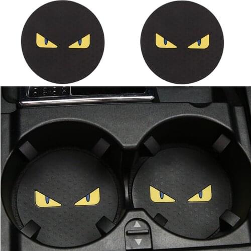 2pcs Car Coaster Water Cup Bottle Holder Monsters Anti-slip Pad Mat Silica Gel For Interior Decoration Accessories Universal