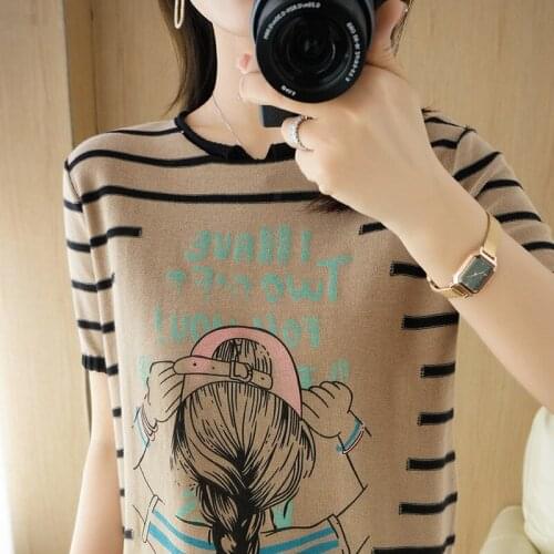 BELIARST Womens Striped T-shirts