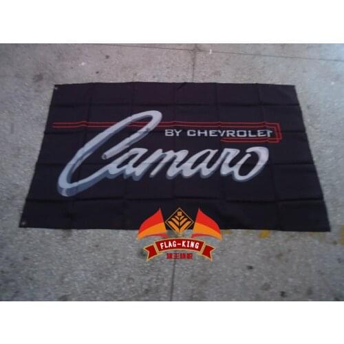 Chevrolet Camaro BLACK logo flag,Performance Cars,Chevrolet banner,90*150 CM polyester flag king