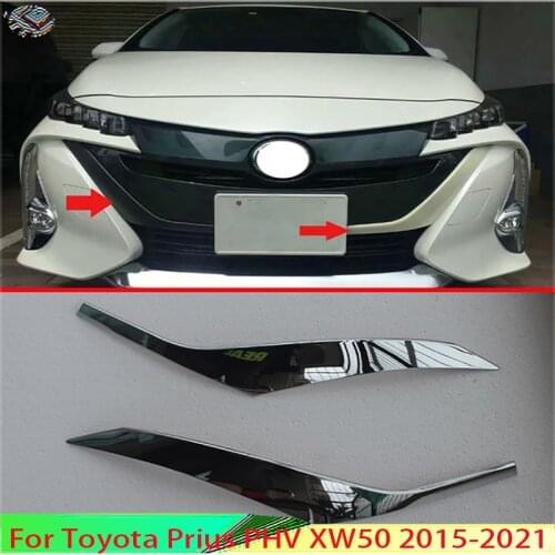 For Toyota Prius XW50 PHV 2016 2017 2018 Decorate Accessories ABS Chrome Front Grille Cover Center Mesh Trim