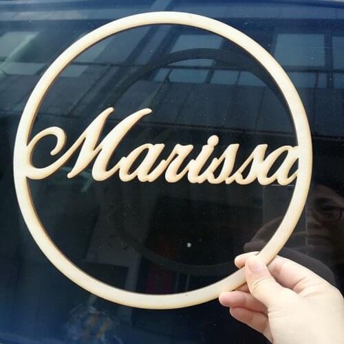 Custom Wedding Wooden Round Name Sign Personalized Name Circle Signs Rustic Wedding Centerpieces Country Wedding Decoration