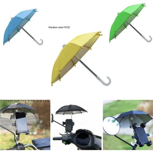 New Motorcycle Phone Holder Mini Sunshade Umbrella Motorcycle Decoration Accessories Polyester Mobile Automatic Umbrella