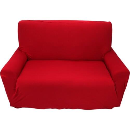 2 Seater Solid Color Elastic Sofa Cover Spandex Modern Polyester Corner Sofa Couch Slipcover Chair Protector Living Room