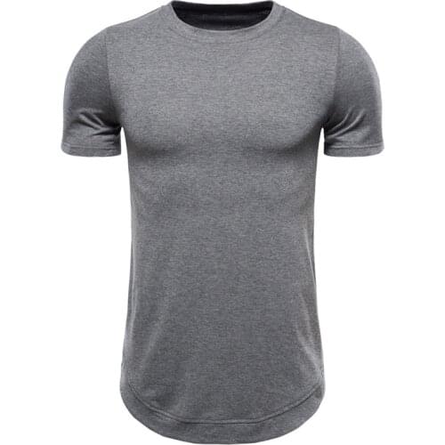 Extra Long T Shirt Men Hipster Slim Fit Short Sleeve Tshirt Men Hip Hop Streetwear Men Clothing Summer Cotton T-shirt Male XXXL