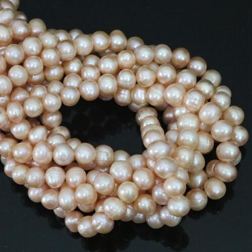 Elegant natural orange pearl 9-10mm round freshwater hot sale factory price wholesale retail loose beads 15inch B1396