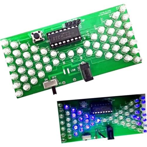 Electronic Hourglass DIY Kit Funny Electric Production Kit with LED Double Layer PCB Board for Skills Test Teaching 5V