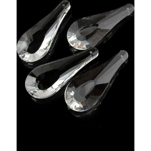 76MM Clear 20pcs Crystal Prisms Chandelier Long Pendants Accessories Lamp Parts Curtain Hanging Glass Metallic Drops