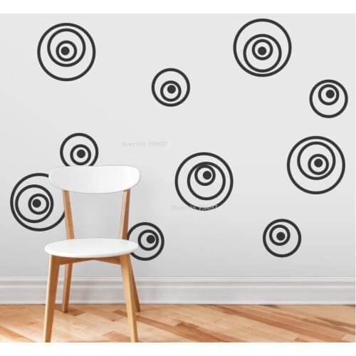 Crazy Eyes Circles Wall Stickers Removable Vinyl Wall Decals For Living Room Creative Decoration Self Adhesive Sticker ZA671