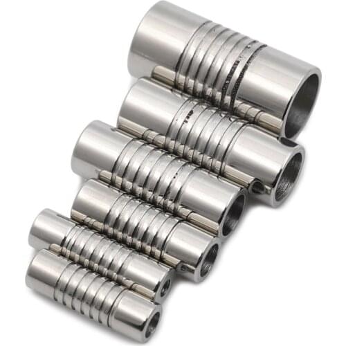 5PCS/Lot Stainless Steel Jewelry Findings Strong Magnetic Clasps for Leather Cord 3/4/5/6/8mm Round Buckle For Making Bracelet