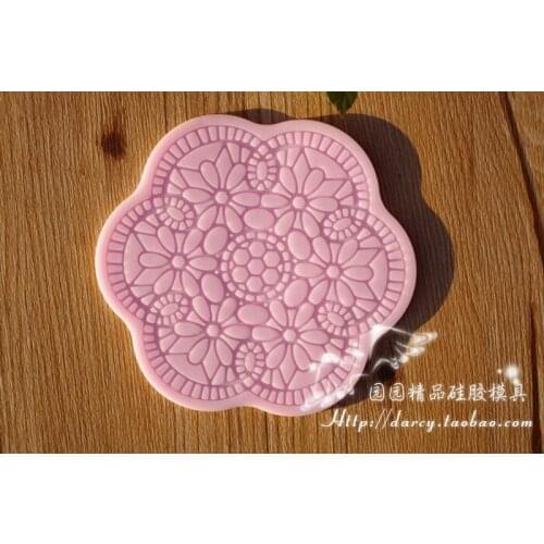 L005 Flower Lace mold Silicone Fondant Mold Gum Paste Cake Decorating cake topper Mould