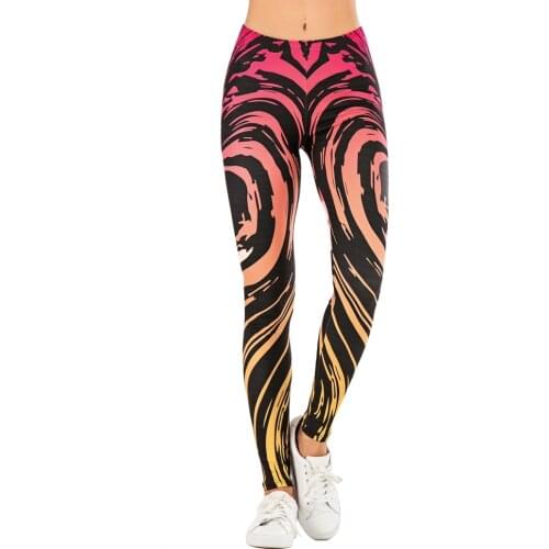 Fashion Women Fitness Legging Gradient Streak Printing Sexy leggins Slim legins Soft and stretchy Leggings Woman Pants