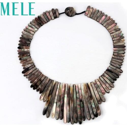 MELE Unique design hand-made deep sea shell fashion necklace for women,Large size personality jewelry with high quality
