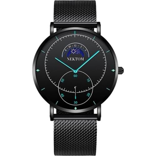 NEKTOM 8187 Mode Uhr Männer Wasserdichte Dünne Mesh-Handgelenk Uhren Für Männer Quarz Business Uhr Wristwatches