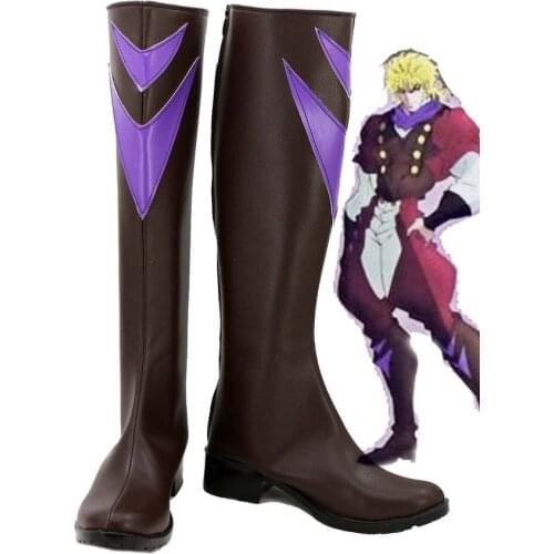 Dio Brando Cosplay Shoes JOJOS BIZARRE ADVENTURE Dio Brando Cosplay Brown Boots Custom Made Any Size