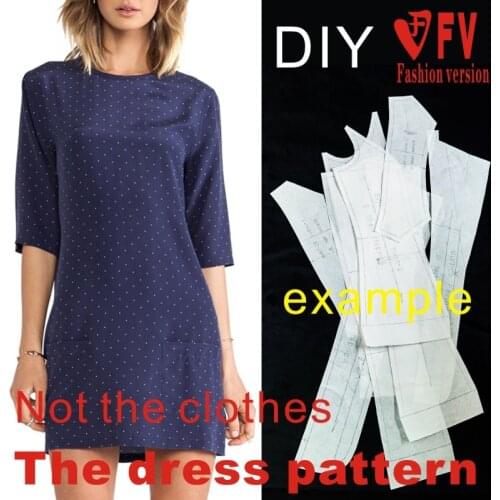 Dresses Sewing Pattern Template Cutting drawing Clothing DIY ((Not selling clothes)) BLQ- 125