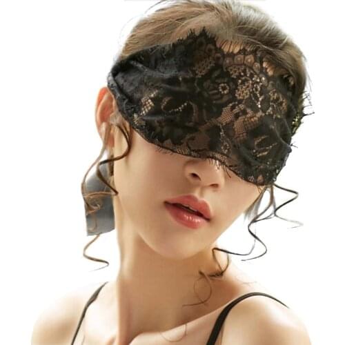 See Through Mesh Printed Fabric Sexy Eyelash Lace Transparent Eye Mask Sleep Blindfold Cute Hot Erotic Women Romance Night Club