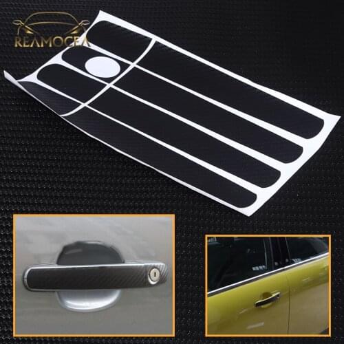 Reamocea Carbon Fiber Car Door Handle Sticker For Ford Focus 2012 2013 For Focus Hatchback 2006 - 2010 Escape Kuga 2013