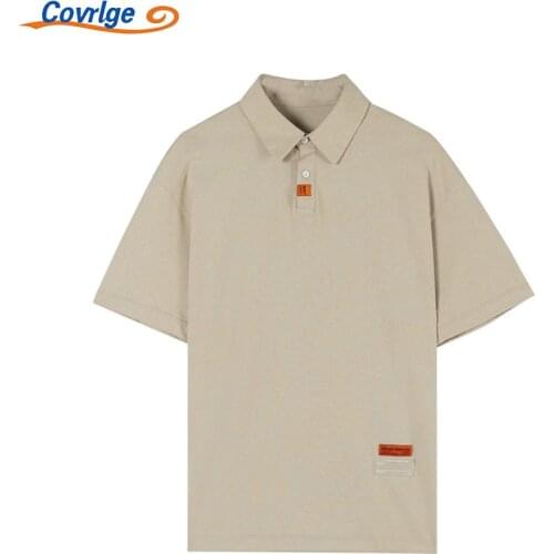Covrlge Mens PoloShirts New Lapel Casual Versatile Comfortable Shirts Daily Solid Fashion Multicolor Loose Clothing MTP161