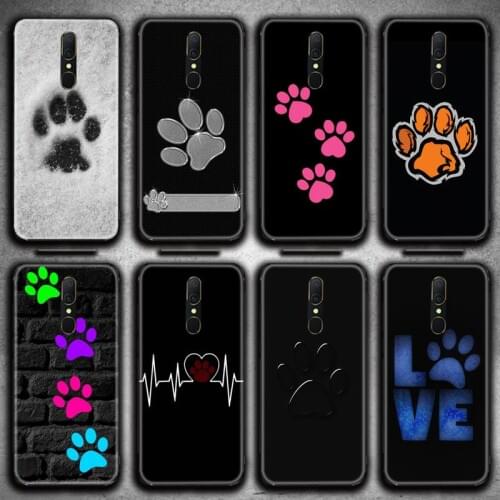 Dog footprint Paw Colorful Phone Case For Oppo A5 A9 2020 Reno2 z Renoace 3pro A73S A71 F11