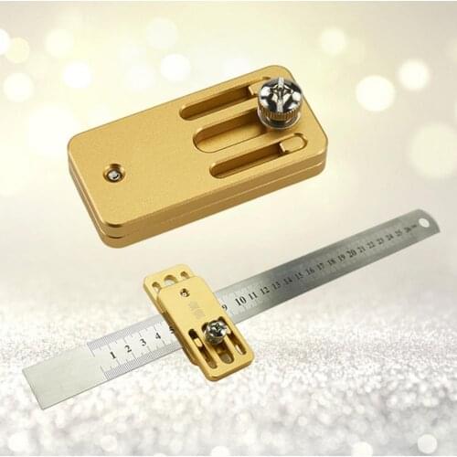 Steel Ruler Positioning Gauge Positioning Block Woodworking Scribing Locator Tool Line Drawing Marking Gauge Steel Ruler Limiter
