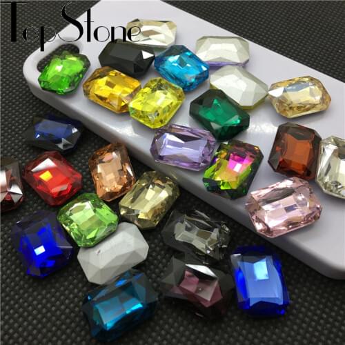 TopStone Rectangle Crystal Fancy Stones 4x6 8x10 6x8 10x14 13x18 18x27 mm Glass Pointback Jewelry Beads No holes