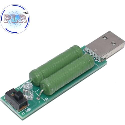 USB Port Mini Discharge Load Resistor Digital Current PLR Voltage Meter Tester 2A/1A With Switch 1A Green Led / 2A Red Led