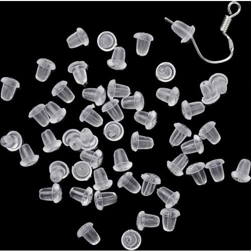 50-200pcs Rubber Earring Back Stoppers Ear Stud Post Nuts Earback Accessories for Jewelry Making Wholesale Handmade Crafts DIY