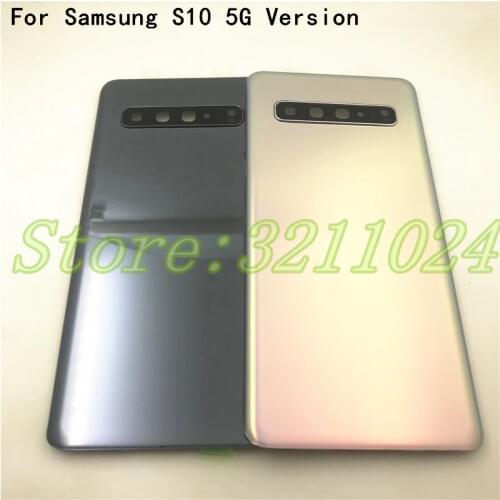 Original Glass For Samsung Galaxy S10 5G Version G977 G977F G977B Back Glass Battery Cover Rear Door Housing With Camera Lens